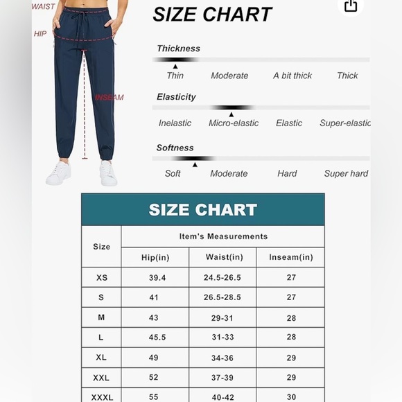 Libin Lightweight Joggers Women's Size Medium Dusty Rose Pink Quick Dry Pants - Picture 10 of 10